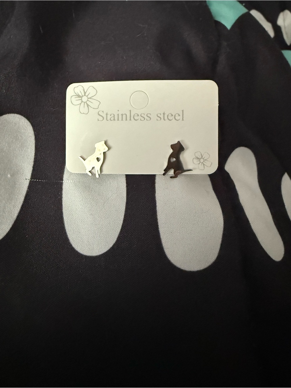 Stainless Steel Dog Stud Earrings